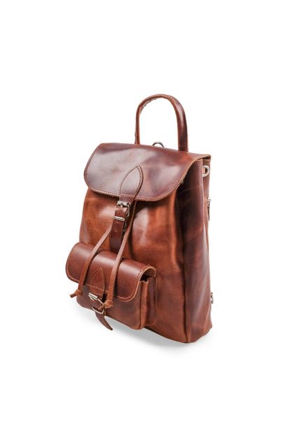 Classic Leather Backpack - Μελί