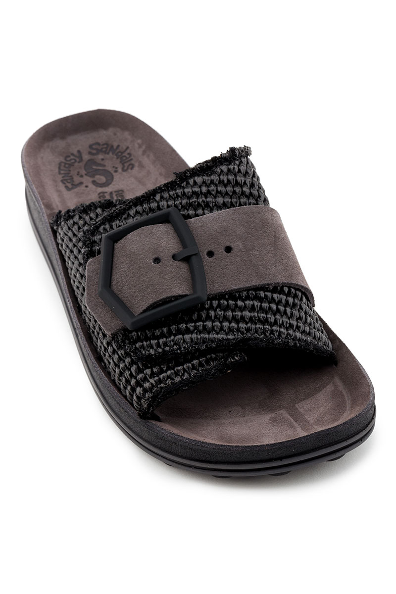 Korina Fantasy sandals s335 - Black raffia