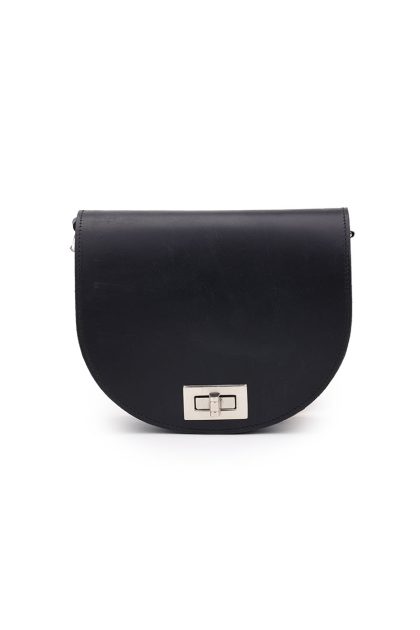 Oval purse silver lock - Μαύρο
