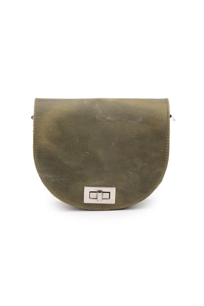 Oval purse silver lock - Πράσινο